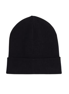 Bonnet Tommy Jeans logo brodé noir pour femme