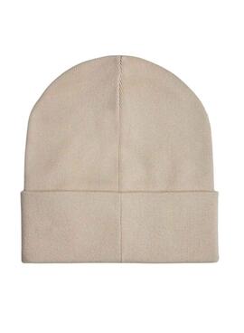 Bonnet Tommy Jeans avec logo brodé beige pour femme