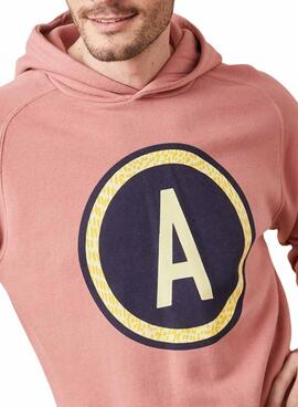 Sweatshirt Altonadock Circle Hoodie corail pour homme