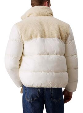 Veste Calvin Klein Jeans Sherpa crème en fausse fourrure pour homme