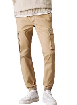 Pantalon  Calvin Klein Jeans cargo beige pour homme