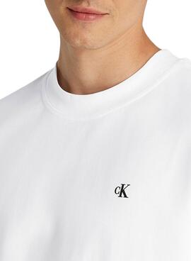 T-shirt Calvin Klein Jeans Stamp dos blanco pour femme