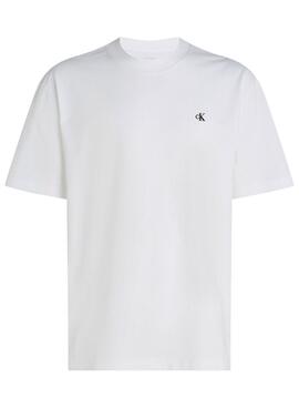 T-shirt Calvin Klein Jeans Stamp dos blanco pour femme