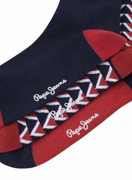 Chaussettes Pepe Jeans PJ logo grenat pour homme