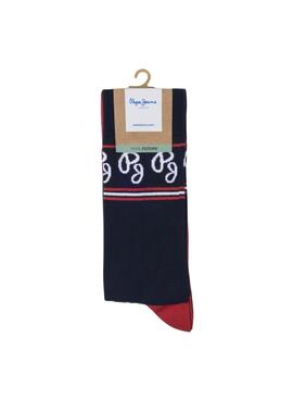 Chaussettes Pepe Jeans PJ logo grenat pour homme