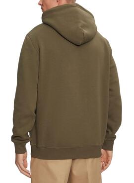 Sweat à capuche Tommy Jeans Linear Gold vert pour homme