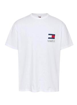 T-shirt Tommy Jeans Novelty blanc imprimé au dos pour homme