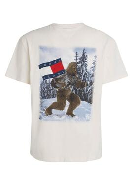 T-shirt Tommy Jeans Fun Novelty blanc pour homme