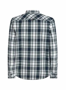 Chemise Tommy Jeans Poplin à carreaux bleue pour homme