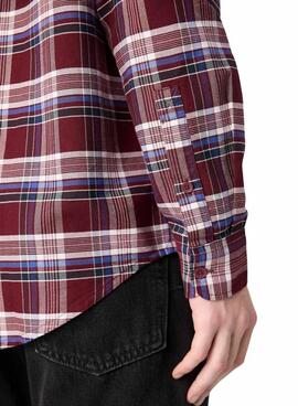 Chemise Tommy Jeans à carreaux Oxford bordeaux pour homme