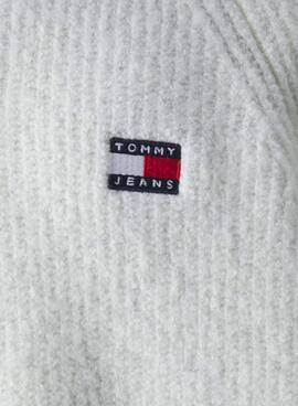 Pull Tommy Jeans Raglan à fermeture éclair gris pour homme