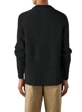  Pull Tommy Jeans Raglan à fermeture éclair noir pour homme