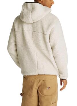 Veste Tommy Jeans Teddy beige pour homme