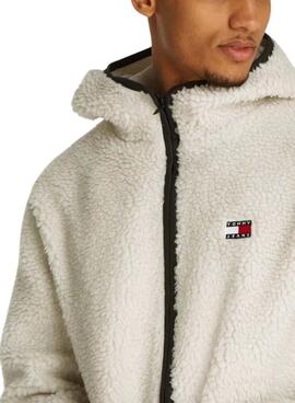 Veste Tommy Jeans Teddy beige pour homme