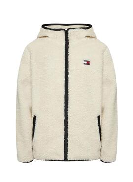 Veste Tommy Jeans Teddy beige pour homme