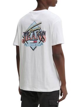 T-shirt Tommy Jeans Diamond blanc pour homme