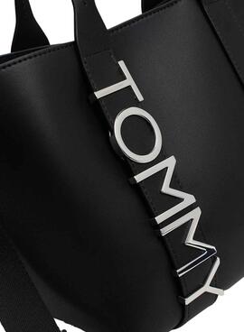 Sac Tommy Jeans mini tote City Bold noir pour femme