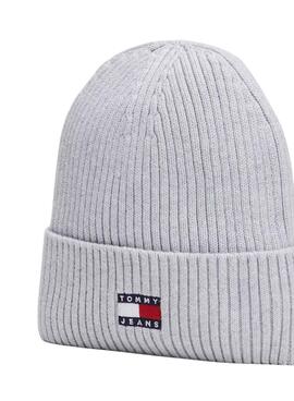 Bonnet Tommy Jeans Heritage gris pour homme