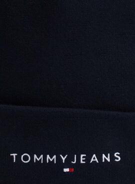 Bonnet Tommy Jeans logo linéaire marine pour homme