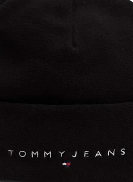 Bonnet Tommy Jeans logo linéaire noir pour homme