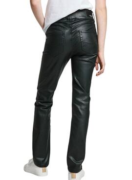 Pantalon Pepe Jeans simili cuir noir pour femme