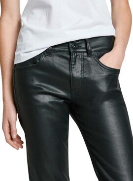 Pantalon Pepe Jeans simili cuir noir pour femme