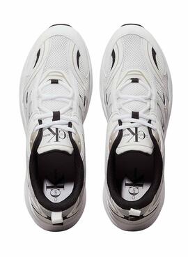 Chaussures Calvin Klein Jeans Retro Tennis blanches pour homme