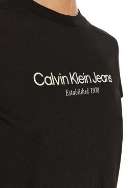 T-shirt Calvin Klein Jeans Baby tee noir pour femme