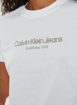 T-shirt Calvin Klein Jeans Baby tee blanc pour femme