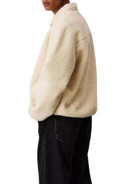 Sweatshirt Calvin Klein Jeans Sherpa Beige pour homme