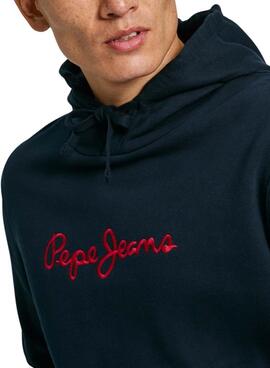 Sweat-shirt Pepe Jeans New Joe Hoodie marine pour homme