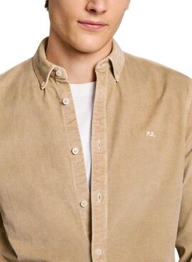 Chemise Pepe Jeans Miller beige pour homme