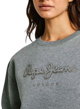 Sweatshirt Pepe Jeans Francesca gris foncé pour femme