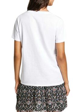 T-shirt Pepe Jeans Gloria blanc pour femme