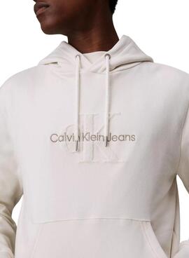 Sweatshirt Calvin Klein Jeans Chenille beige pour homme