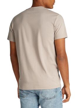 T-shirt Calvin Klein Jeans beige vieilli pour homme