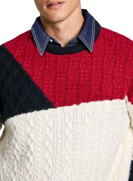 Pull Pepe Jeans Court colorblock pour homme