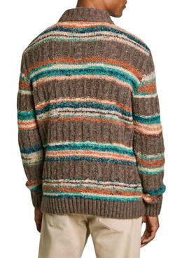 Pull Pepe Jeans Clif marron pour homme