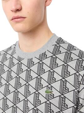 T-shirt Lacoste monochrome grise pour homme