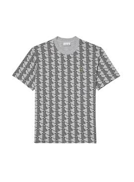 T-shirt Lacoste monochrome grise pour homme