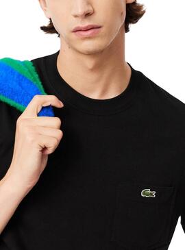 T-shirt Lacoste Pocket noir pour homme