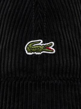 Casquette Lacoste en velours côtelé noir pour homme et femme