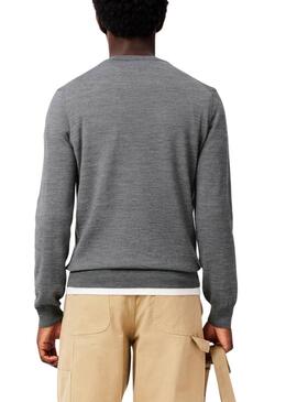 Pull Lacoste basique gris pour homme