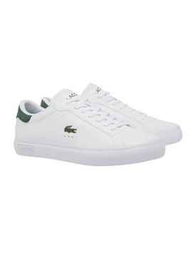 Baskets Lacoste Powercourt Blanc et Vert pour homme