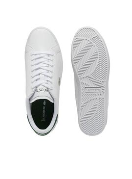 Baskets Lacoste Powercourt Blanc et Vert pour homme