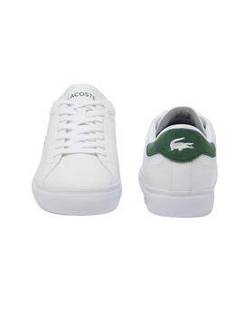 Baskets Lacoste Powercourt Blanc et Vert pour homme