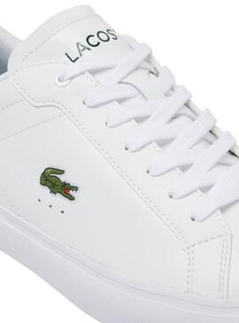 Baskets Lacoste Powercourt Blanc et Vert pour homme