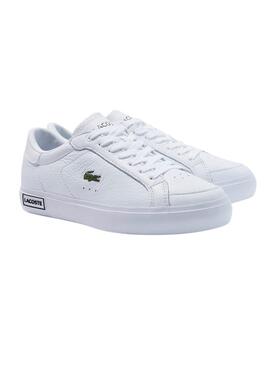 Baskets Lacoste Powercourt Croco Blanc pour femme