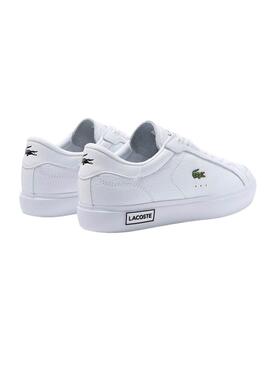 Baskets Lacoste Powercourt Croco Blanc pour femme