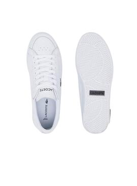 Baskets Lacoste Powercourt Croco Blanc pour femme